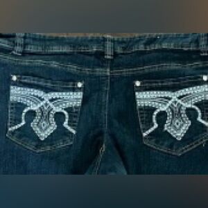 Level 25 Womens SZ 20 Dark Blue Jeans with Embellished Pockets  LIKE NEW!
